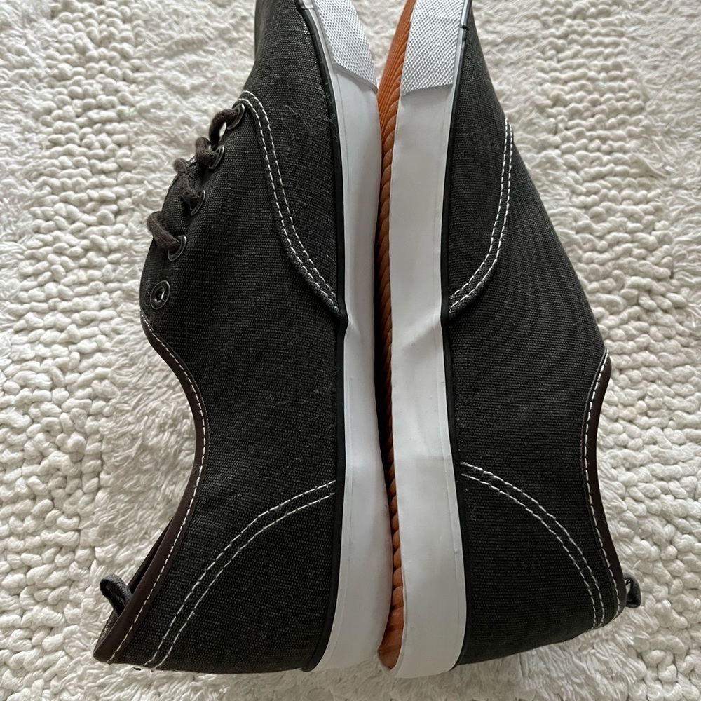 Sneakers, casual, rubber soles, dark gray, black laces. NWOT